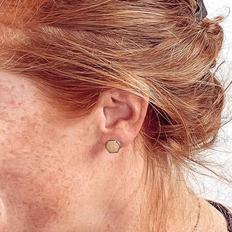 Opal Clay Hexagon Studs