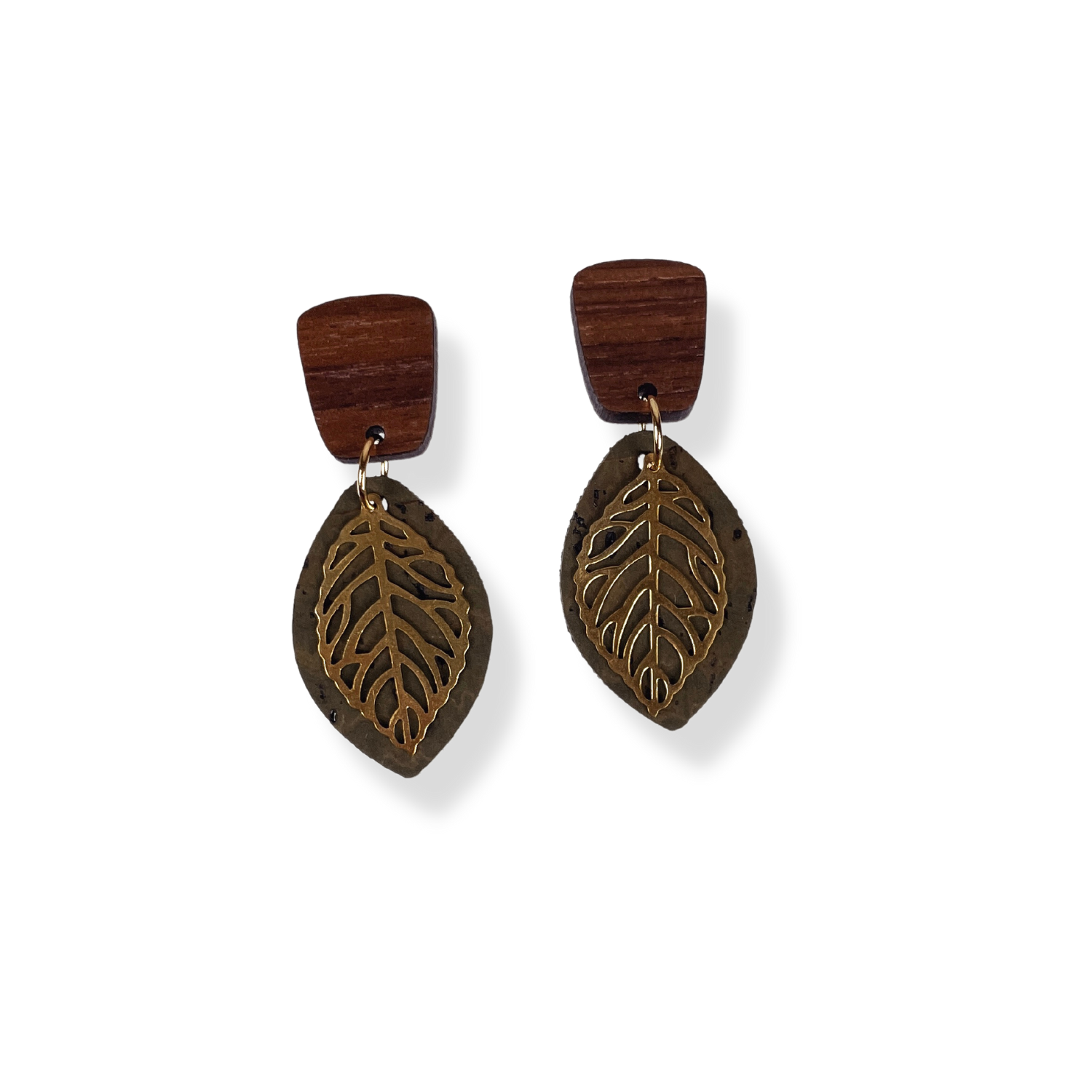 Aspen Walnut Wood and Cork Earrings