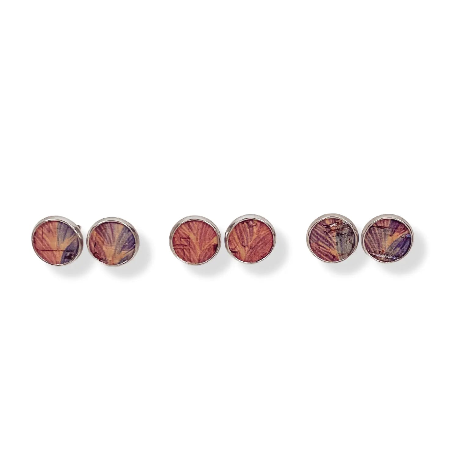 Braided Pastel 10mm Cork Stud Earrings Creek + Elm