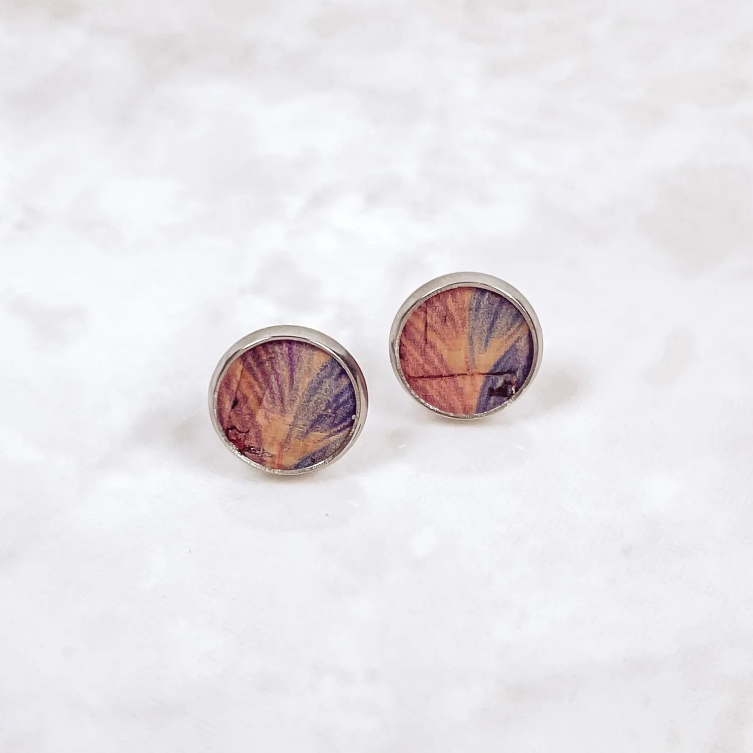 Braided Pastel 10mm Cork Stud Earrings Creek + Elm