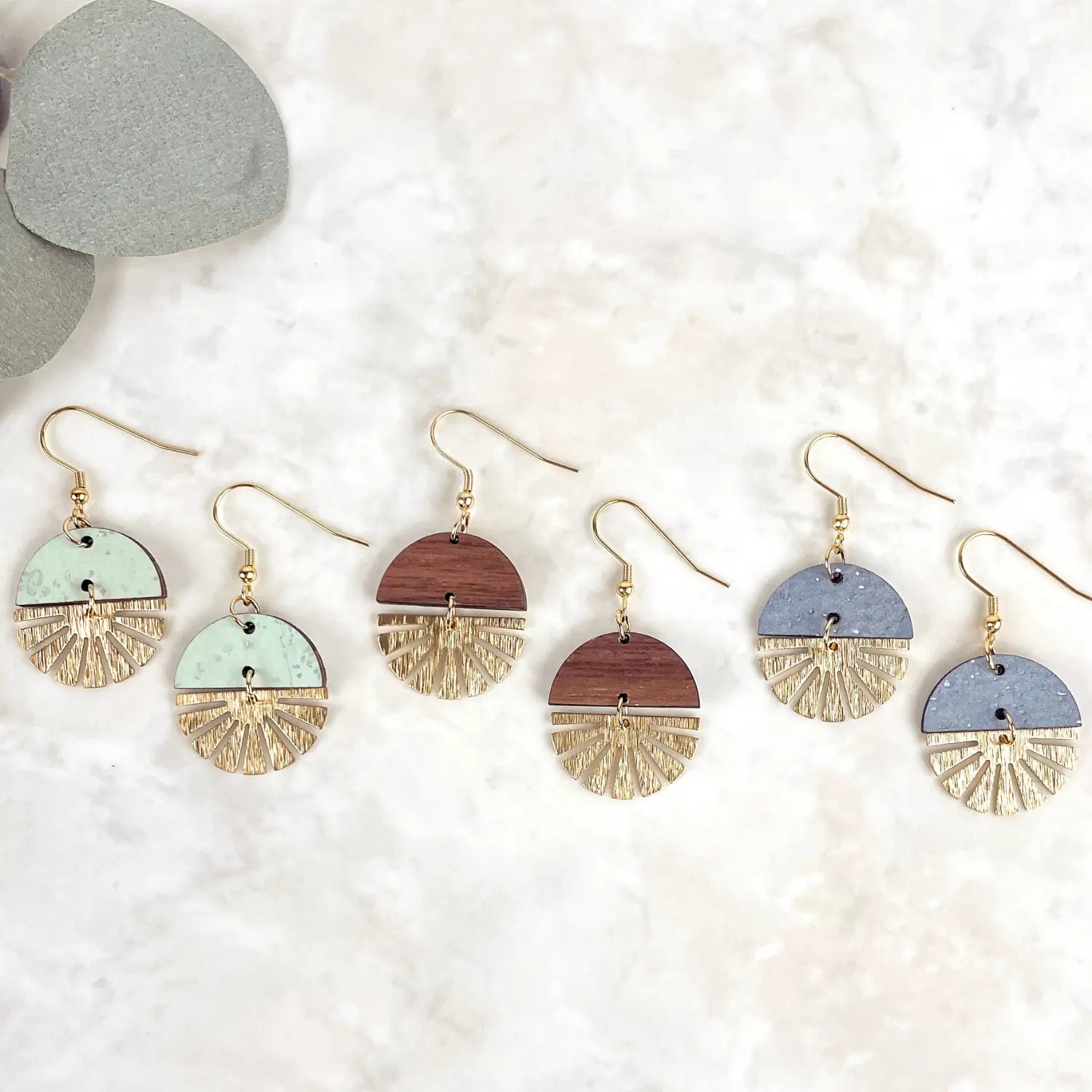 Claire Golden Sunburst Swivel Earrings Creek + Elm