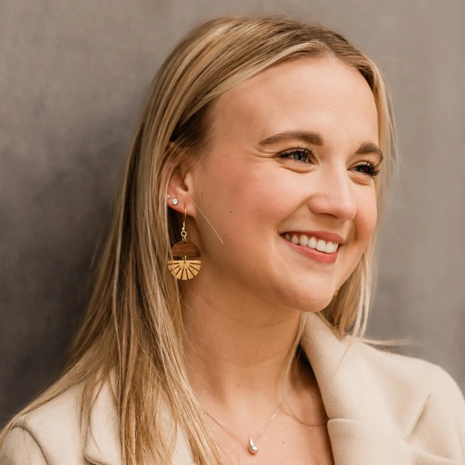 Claire Golden Sunburst Swivel Earrings Creek + Elm