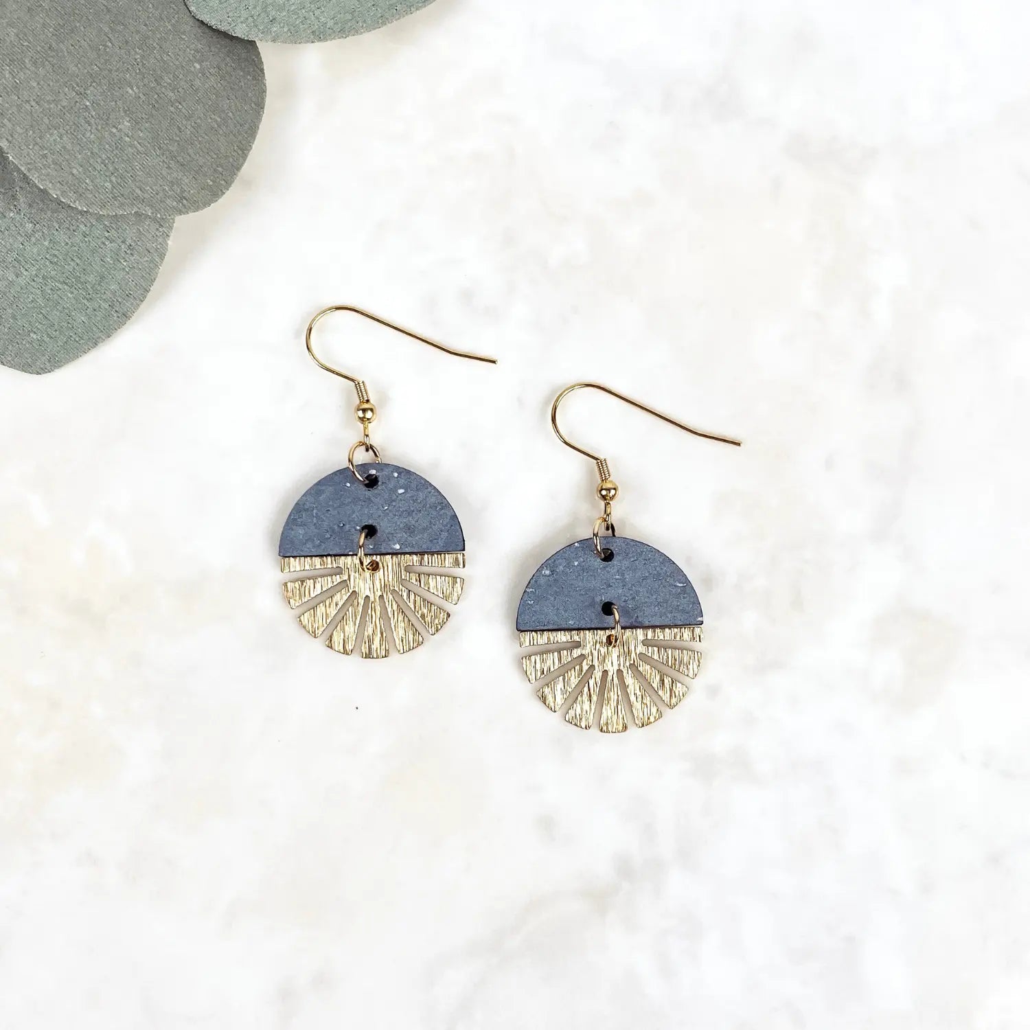Claire Golden Sunburst Swivel Earrings Creek + Elm