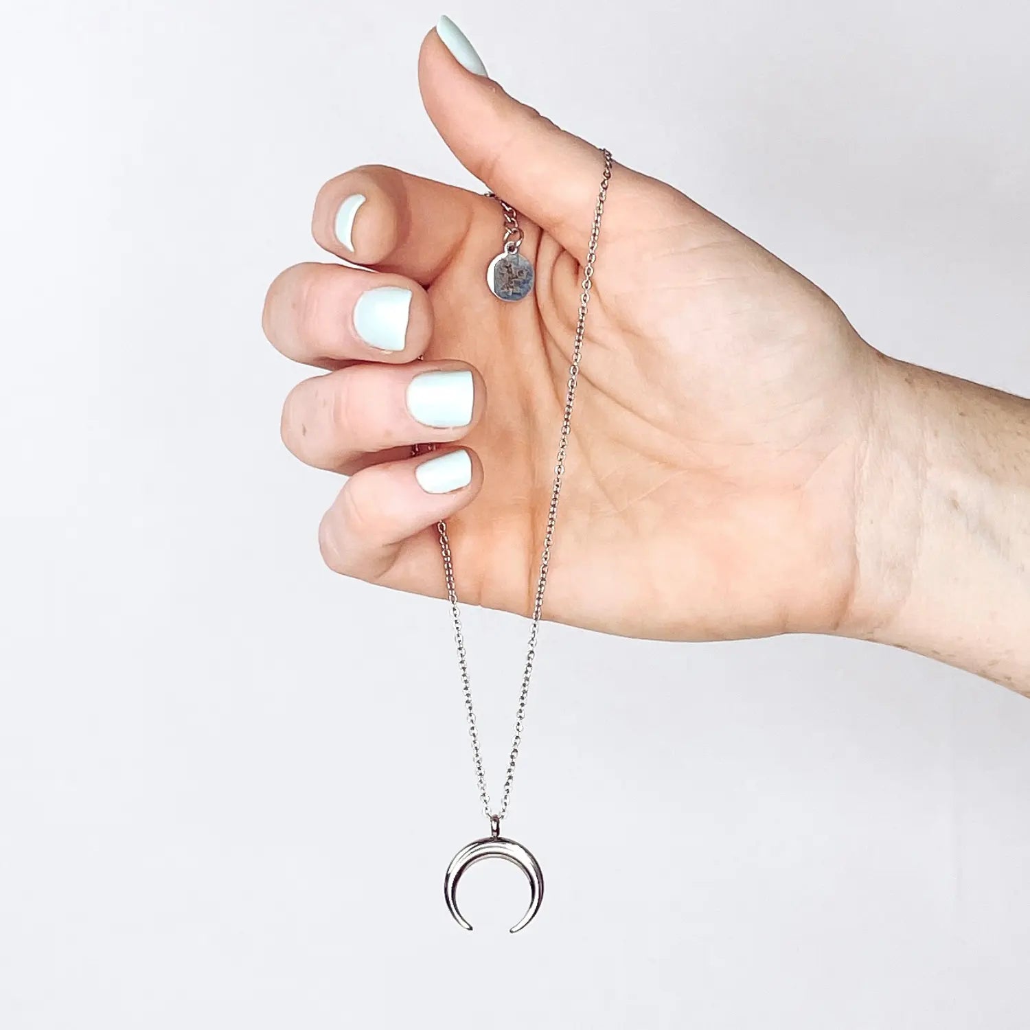 Crescent Moon Necklace- Silver Creek + Elm