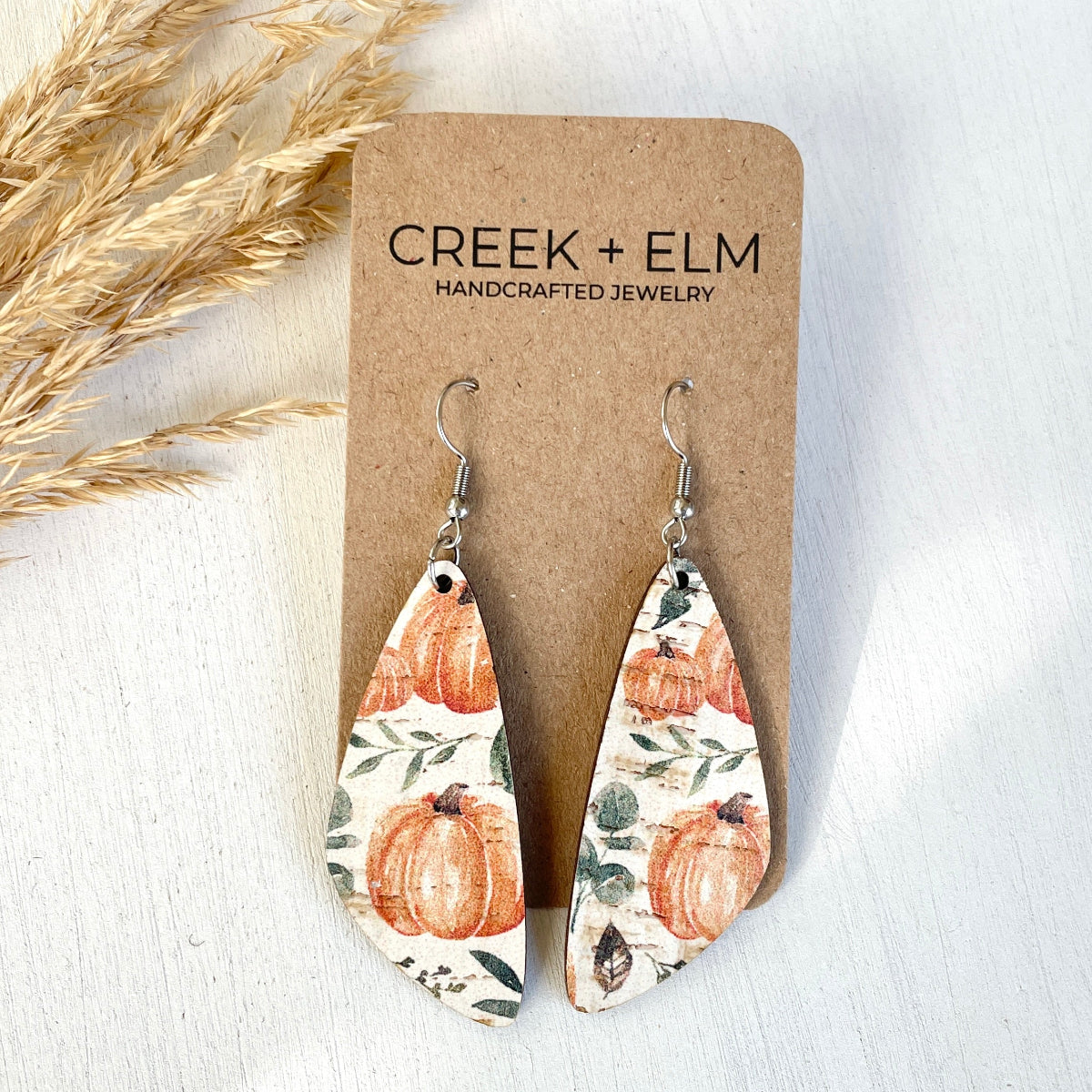 Eliza Cork Teardrop Earrings- Harvest Moon