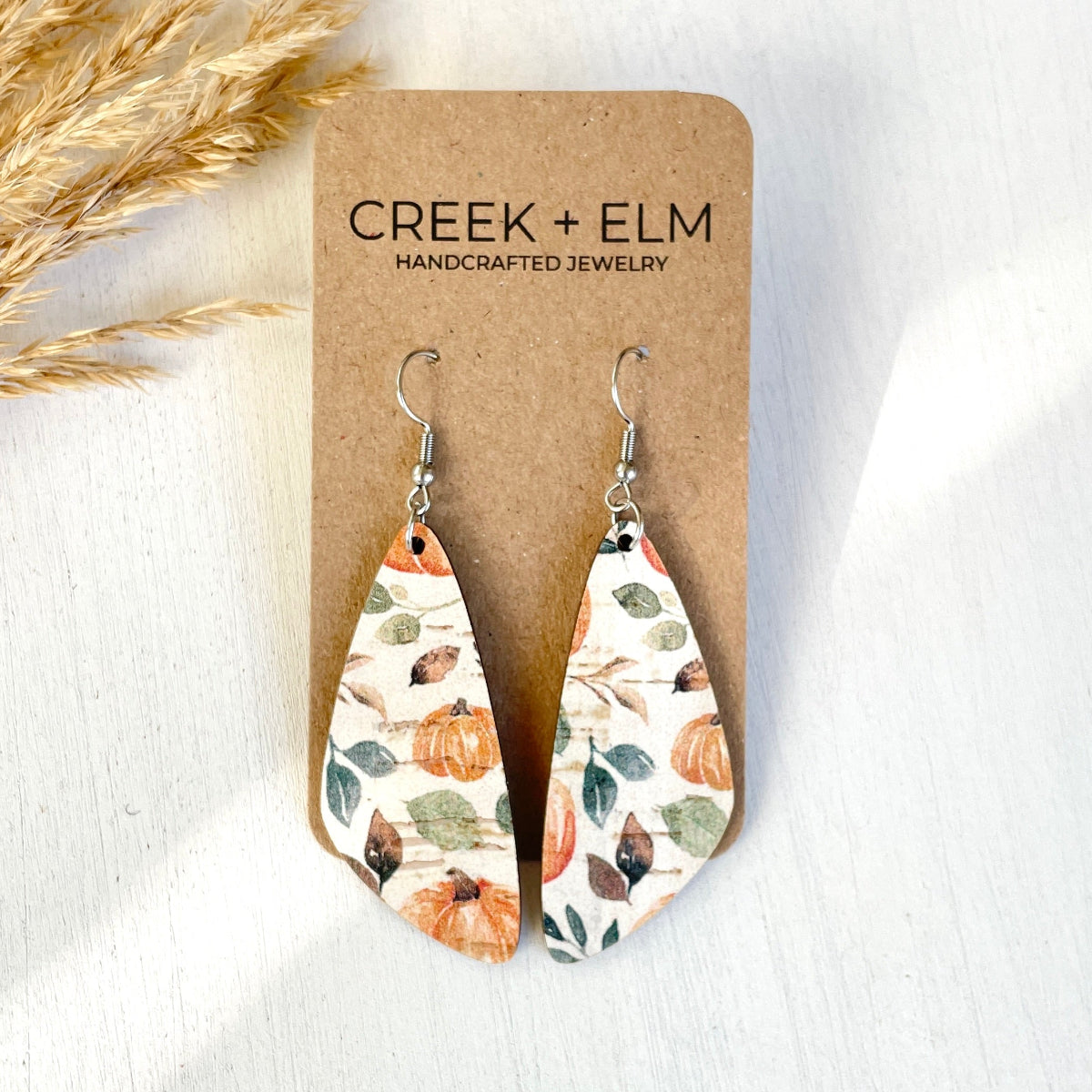 Eliza Cork Teardrop Earrings- Harvest Moon