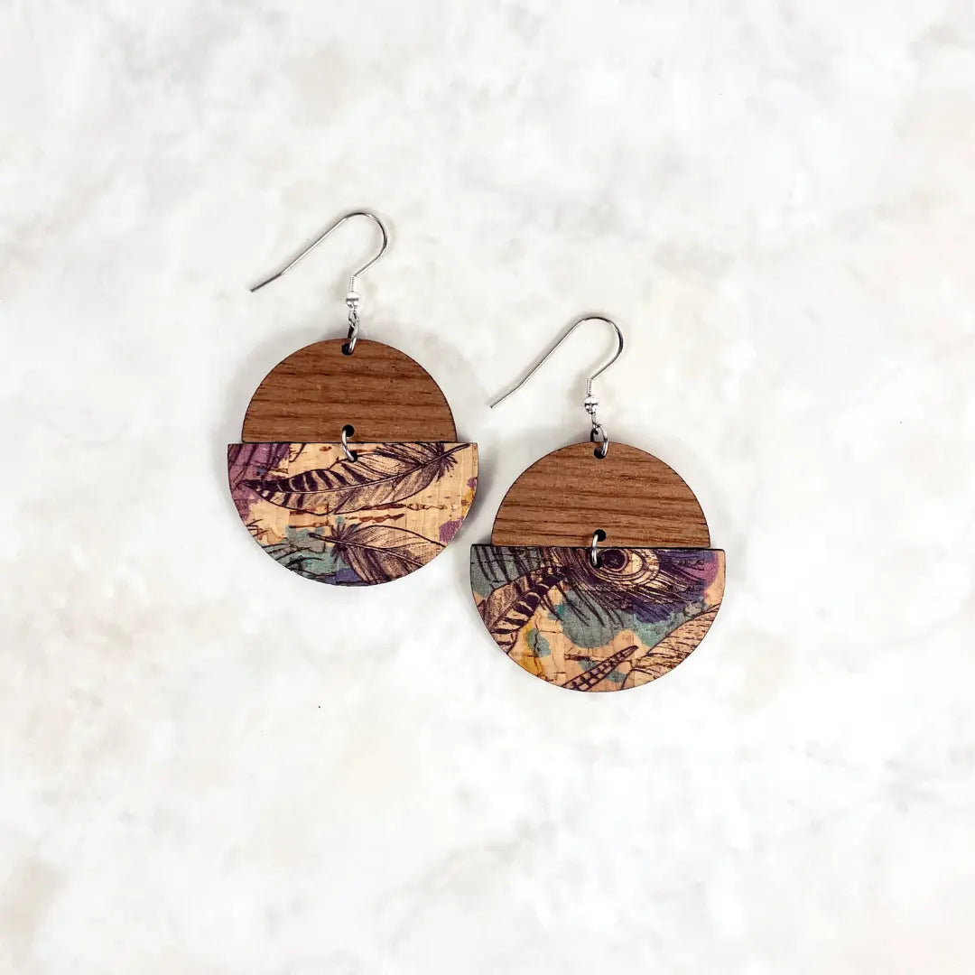 Everly Cork + Wood Earrings Creek + Elm