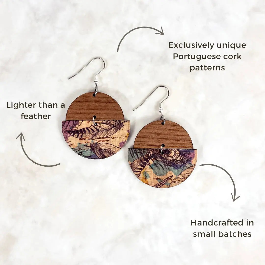 Everly Cork + Wood Earrings Creek + Elm