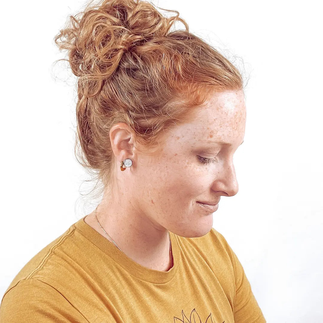 Modern Teal 10mm Cork Stud Earrings Creek + Elm