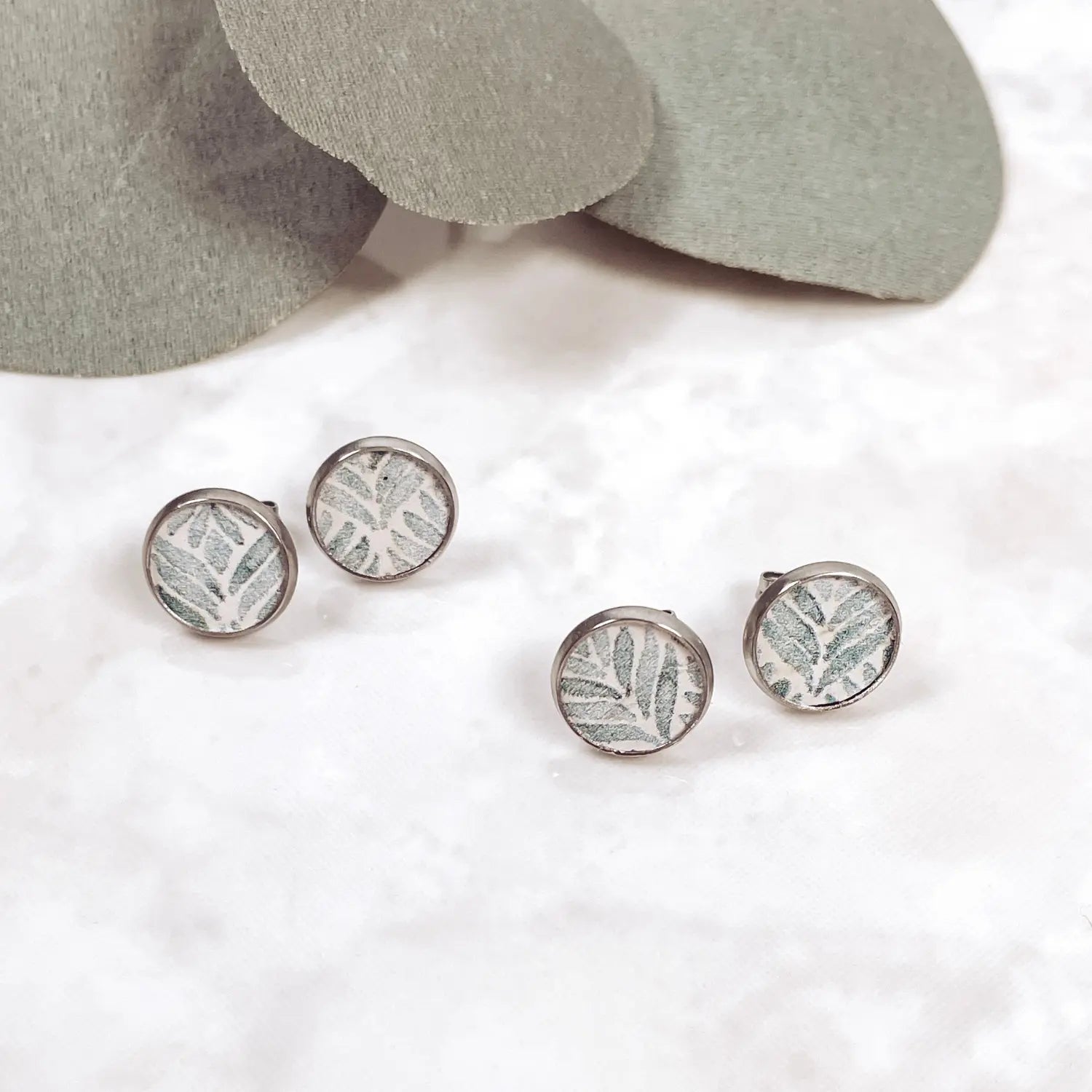 Modern Teal 10mm Cork Stud Earrings Creek + Elm