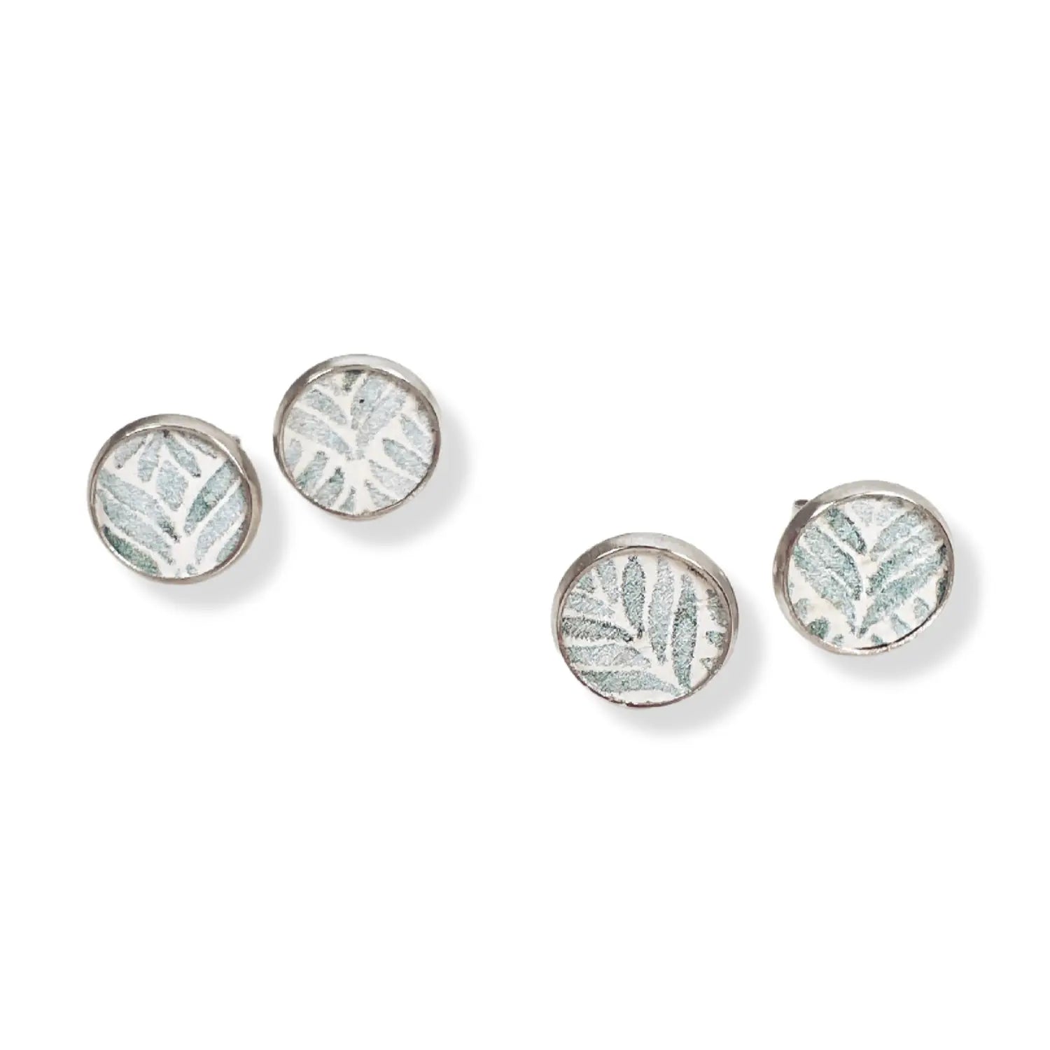 Modern Teal 10mm Cork Stud Earrings Creek + Elm