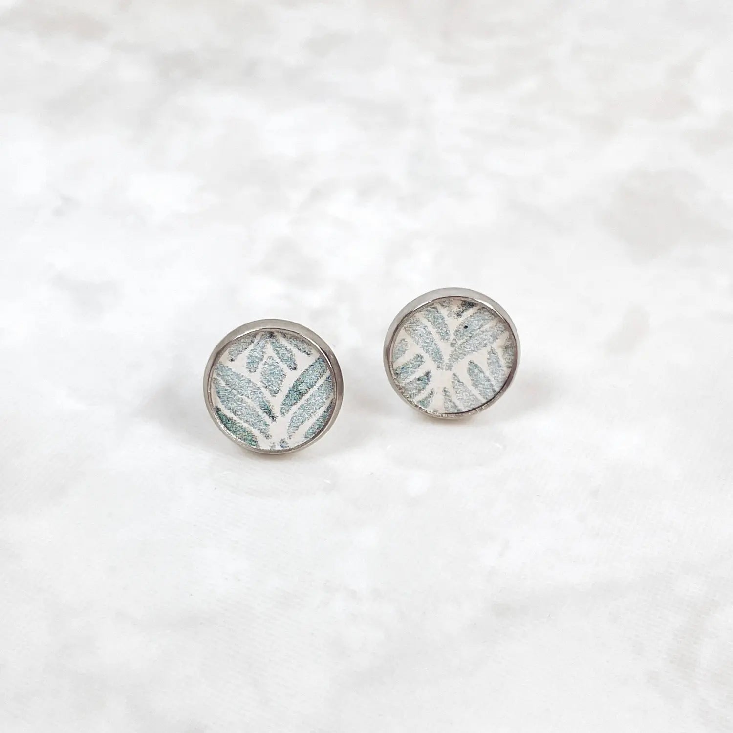Modern Teal 10mm Cork Stud Earrings Creek + Elm