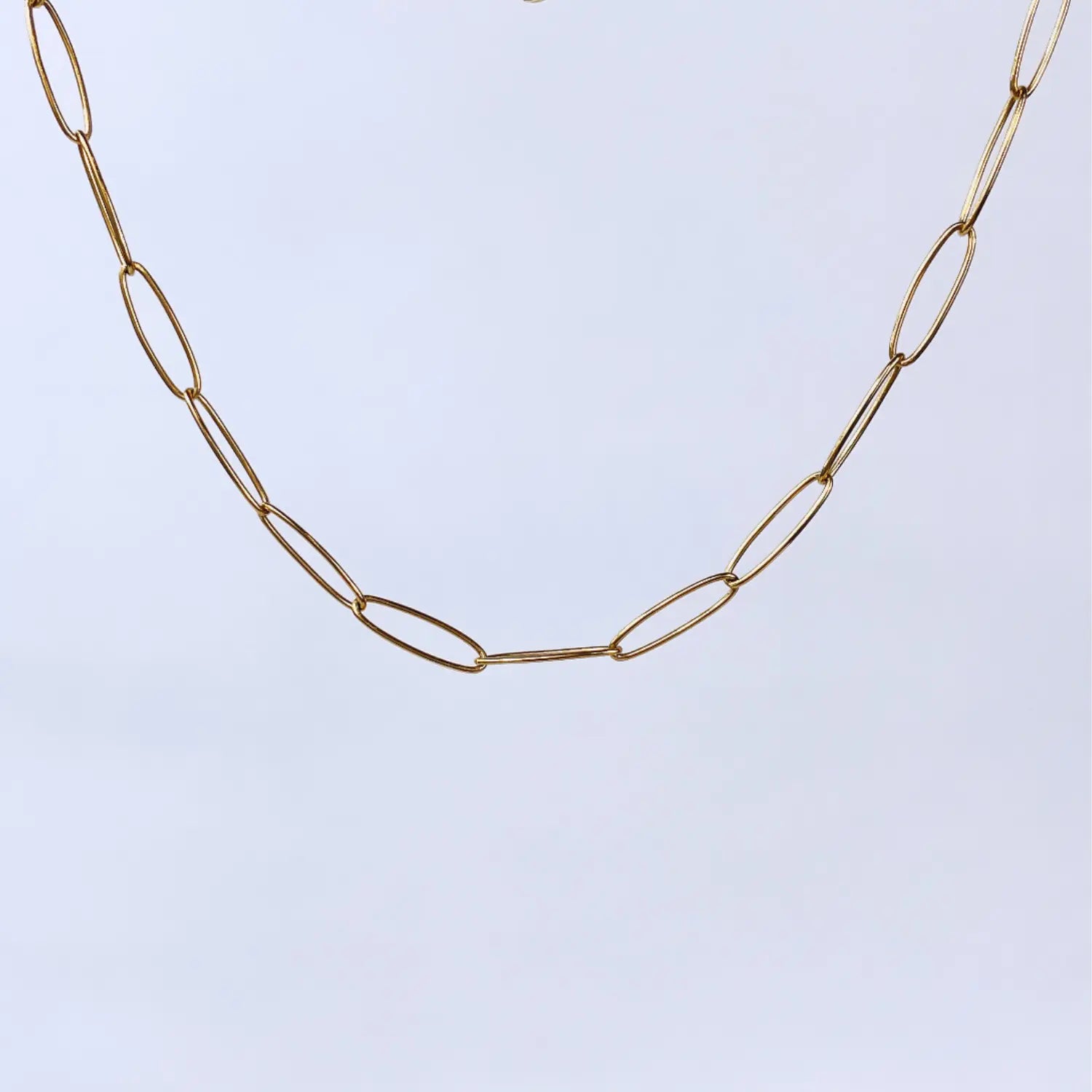 Oval Paperclip Chain Necklace- 18K Gold Creek + Elm