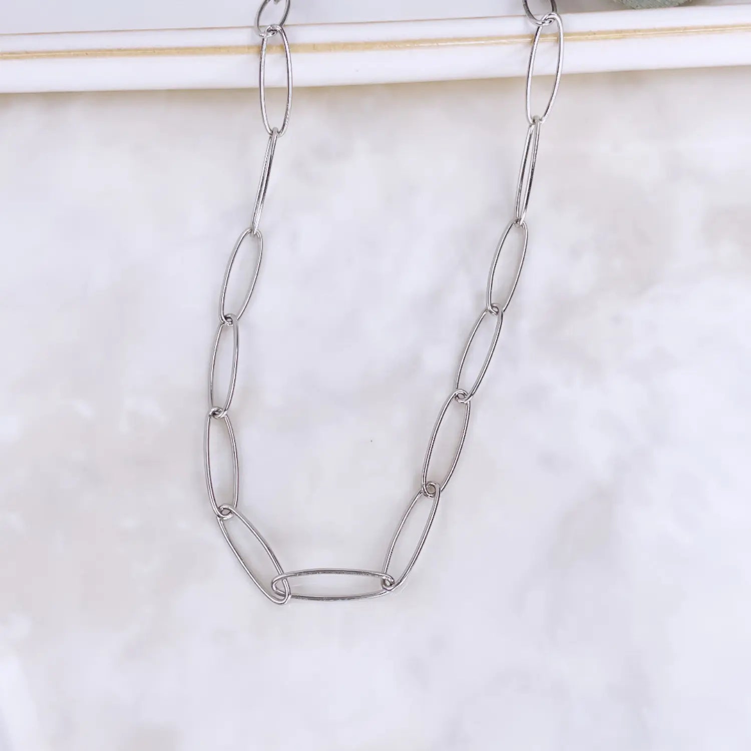 Oval Paperclip Chain Necklace- Silver Creek + Elm