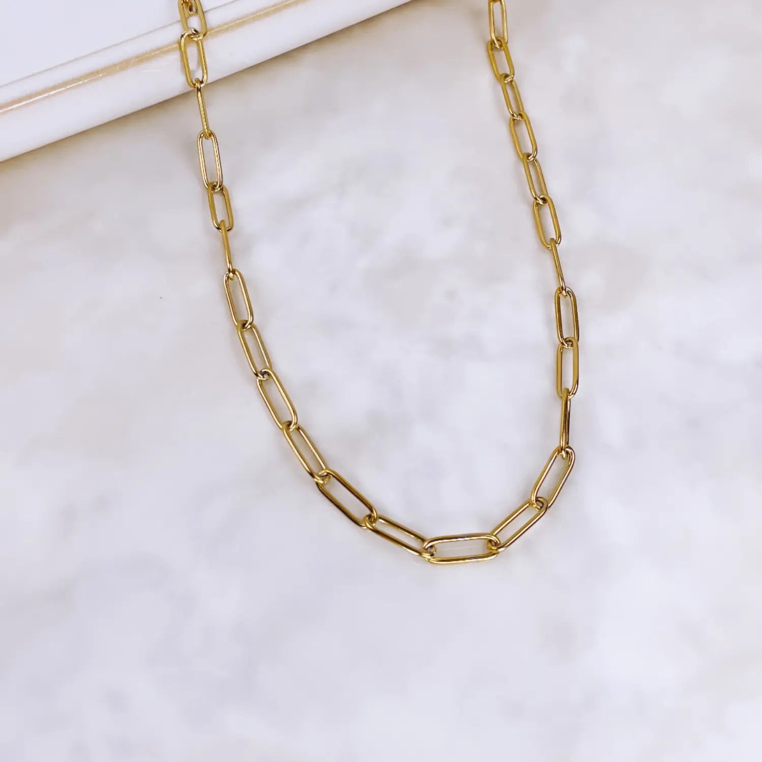 Paperclip Chain Necklace- 18K Gold Creek + Elm