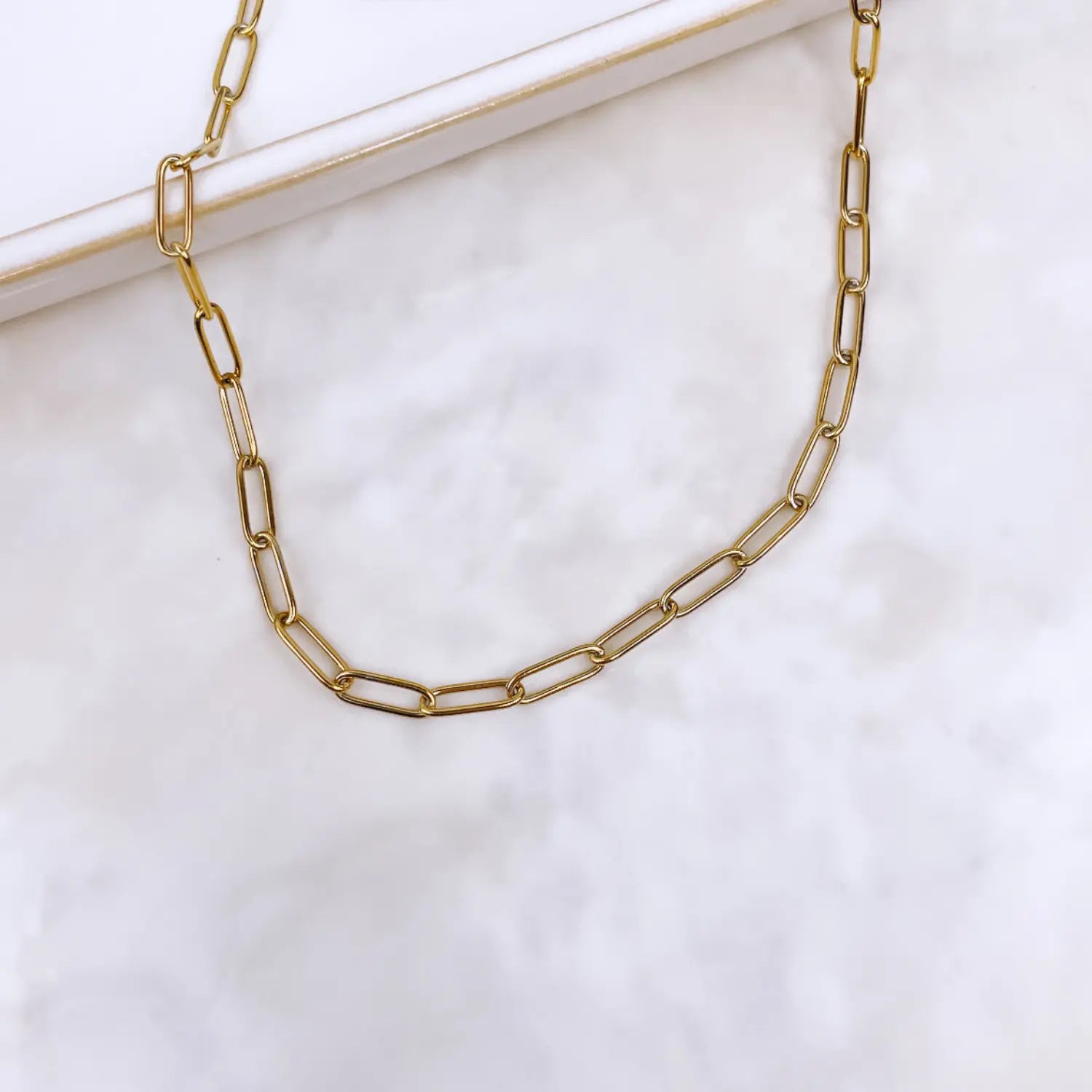 Paperclip Chain Necklace- 18K Gold Creek + Elm