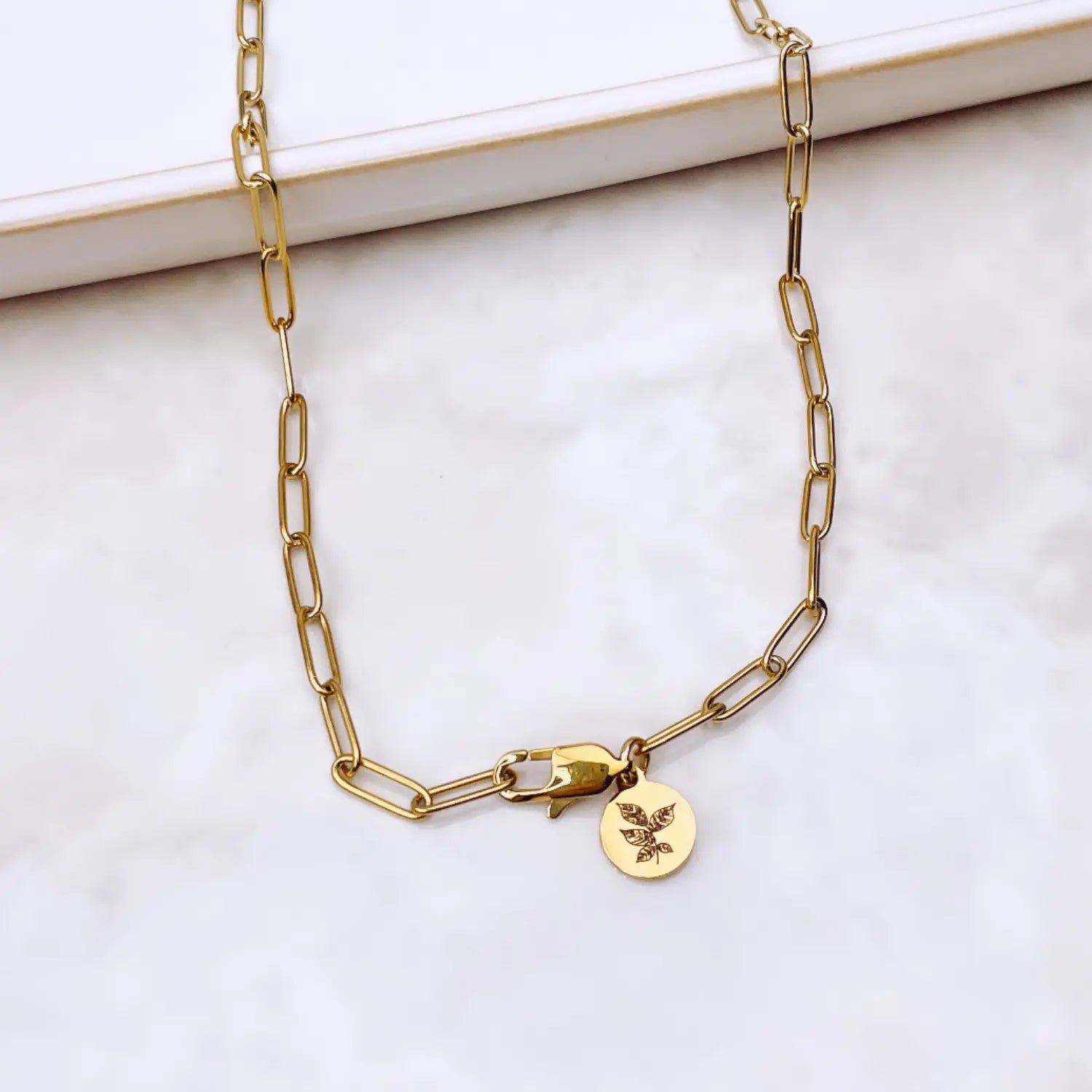Paperclip Chain Necklace- 18K Gold Creek + Elm