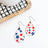 Patriotic Teardrop Cork Earrings- Red & Blue Stars Creek + Elm