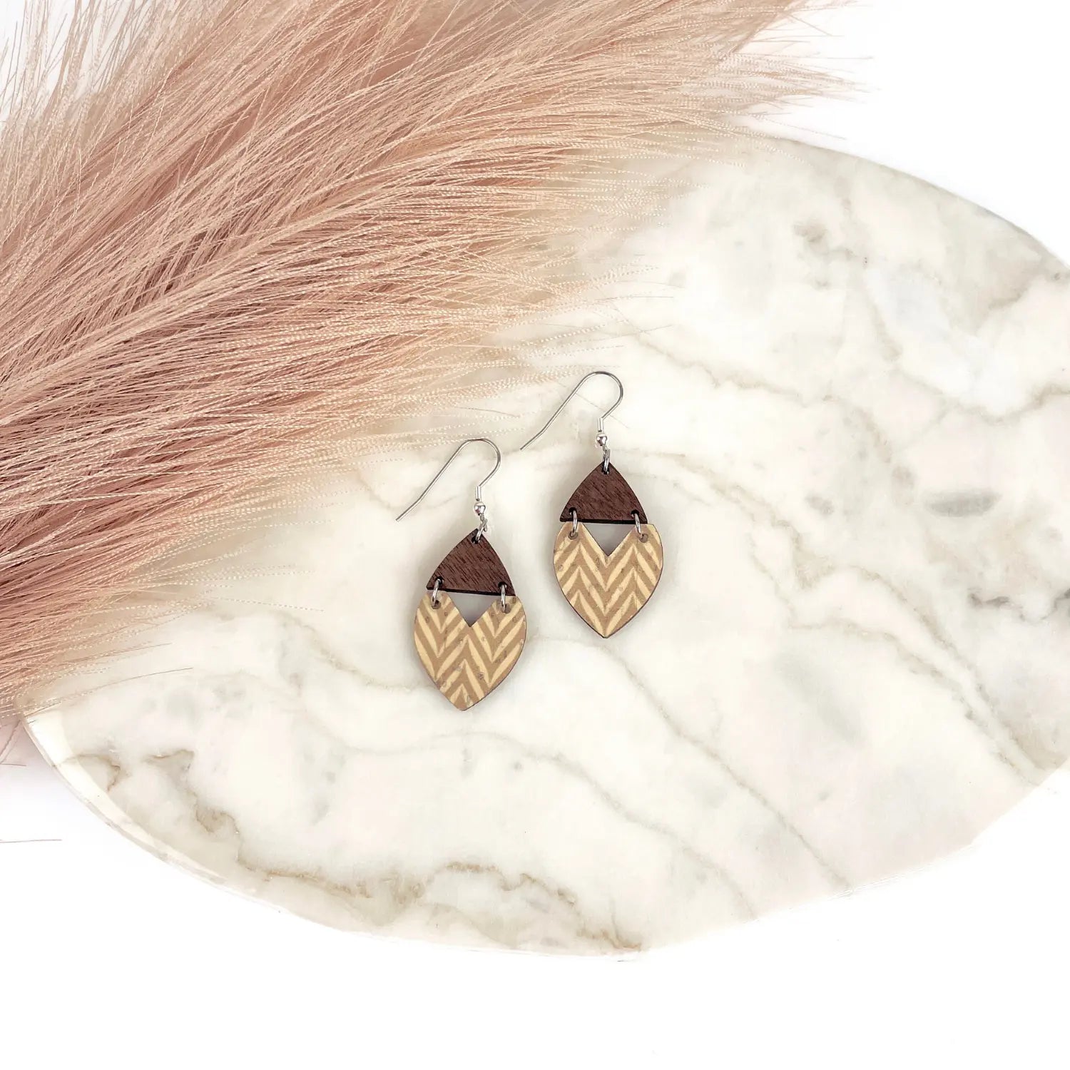 Scarlett Cork + Wood Earrings Creek + Elm