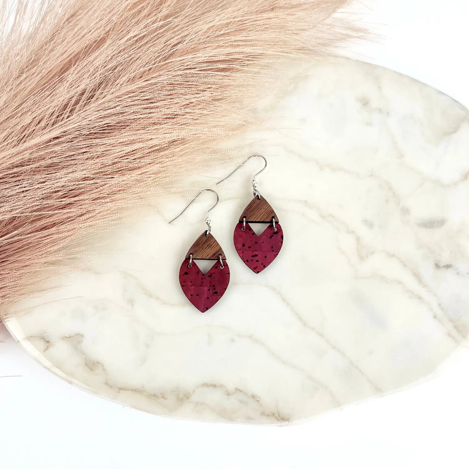 Scarlett Cork + Wood Earrings Creek + Elm