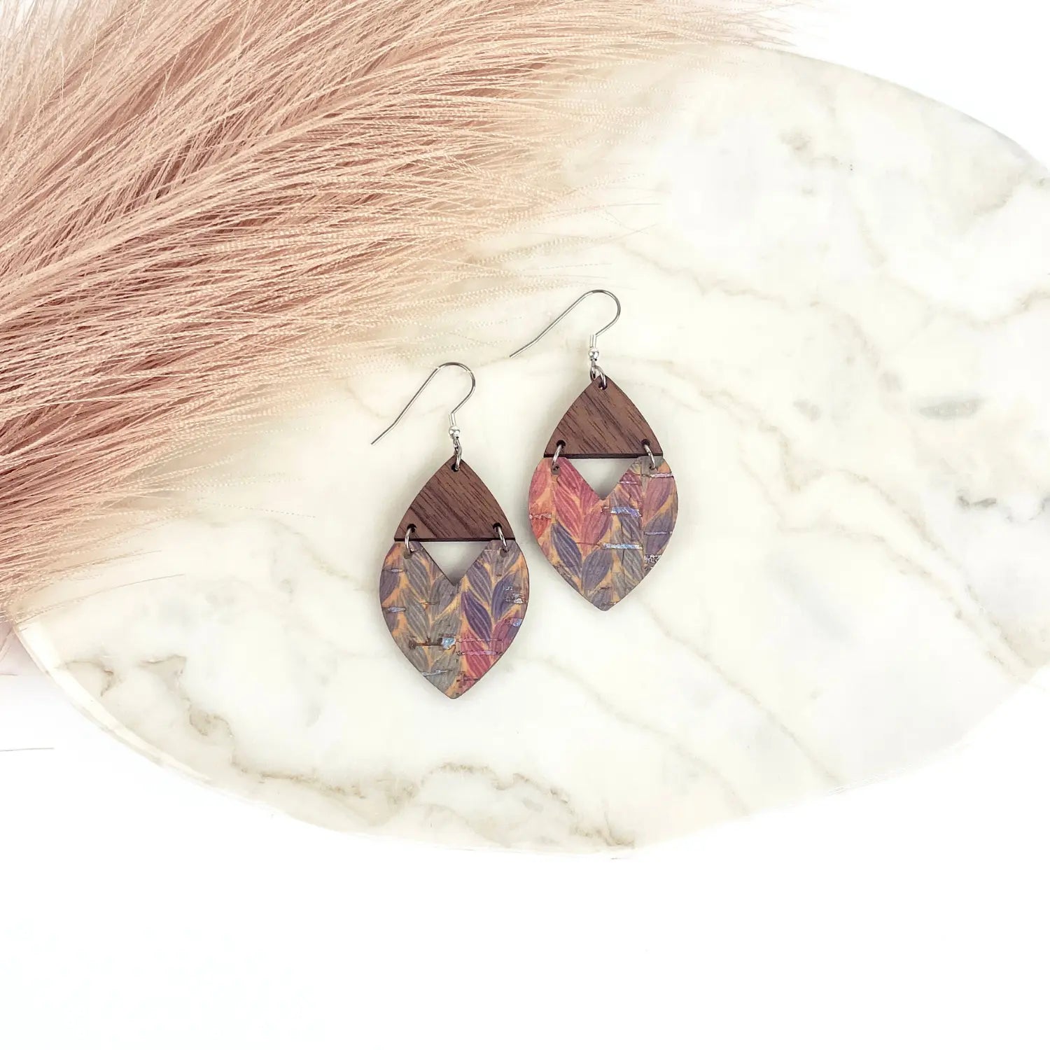 Scarlett Cork + Wood Earrings Creek + Elm