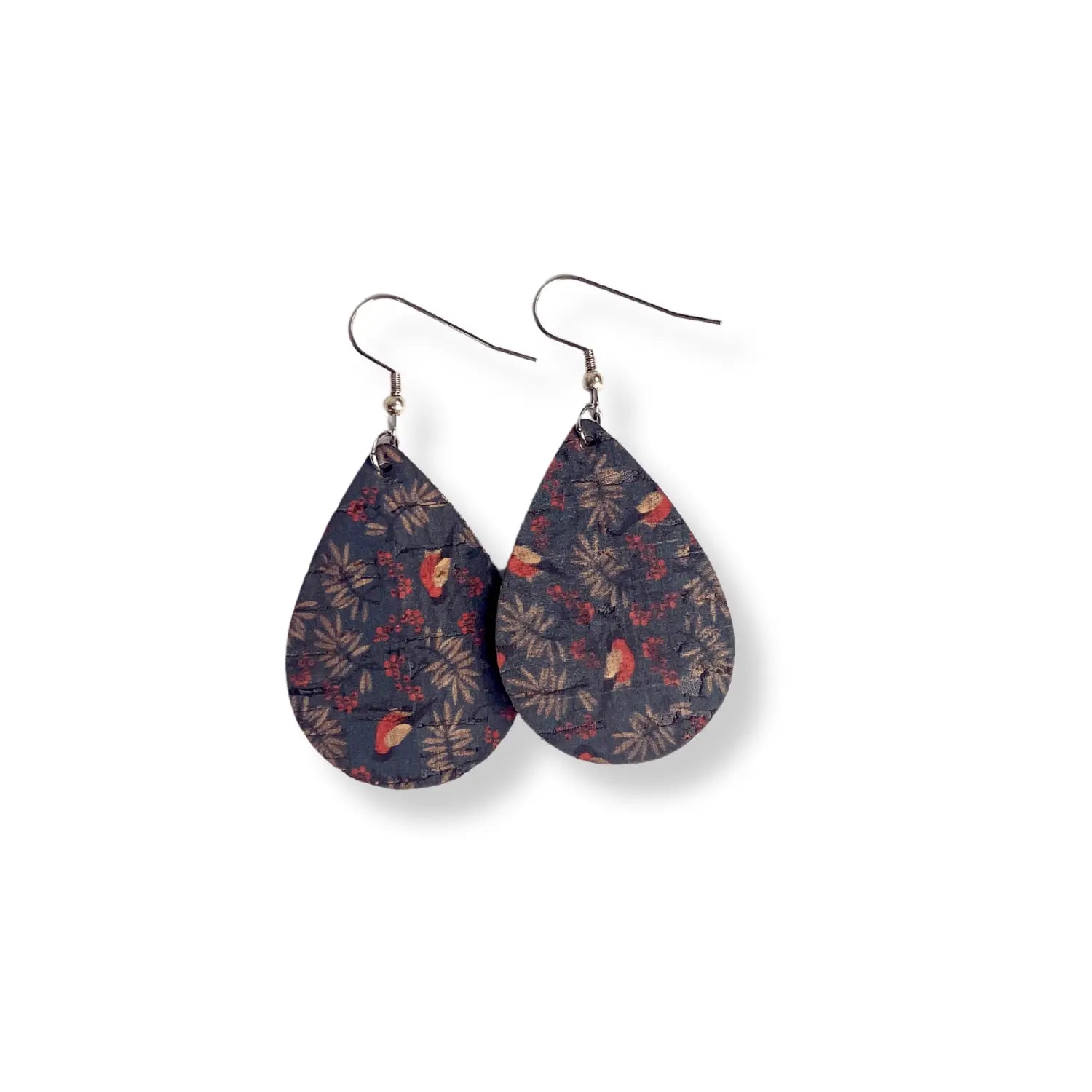 Teardrop Winter Woodland Cork Earrings Creek + Elm