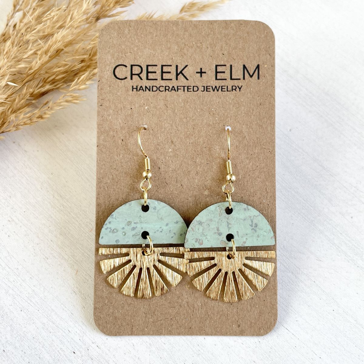 Claire Golden Sunburst Swivels- Seafoam