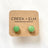 clay hexagon studs green onyx close up