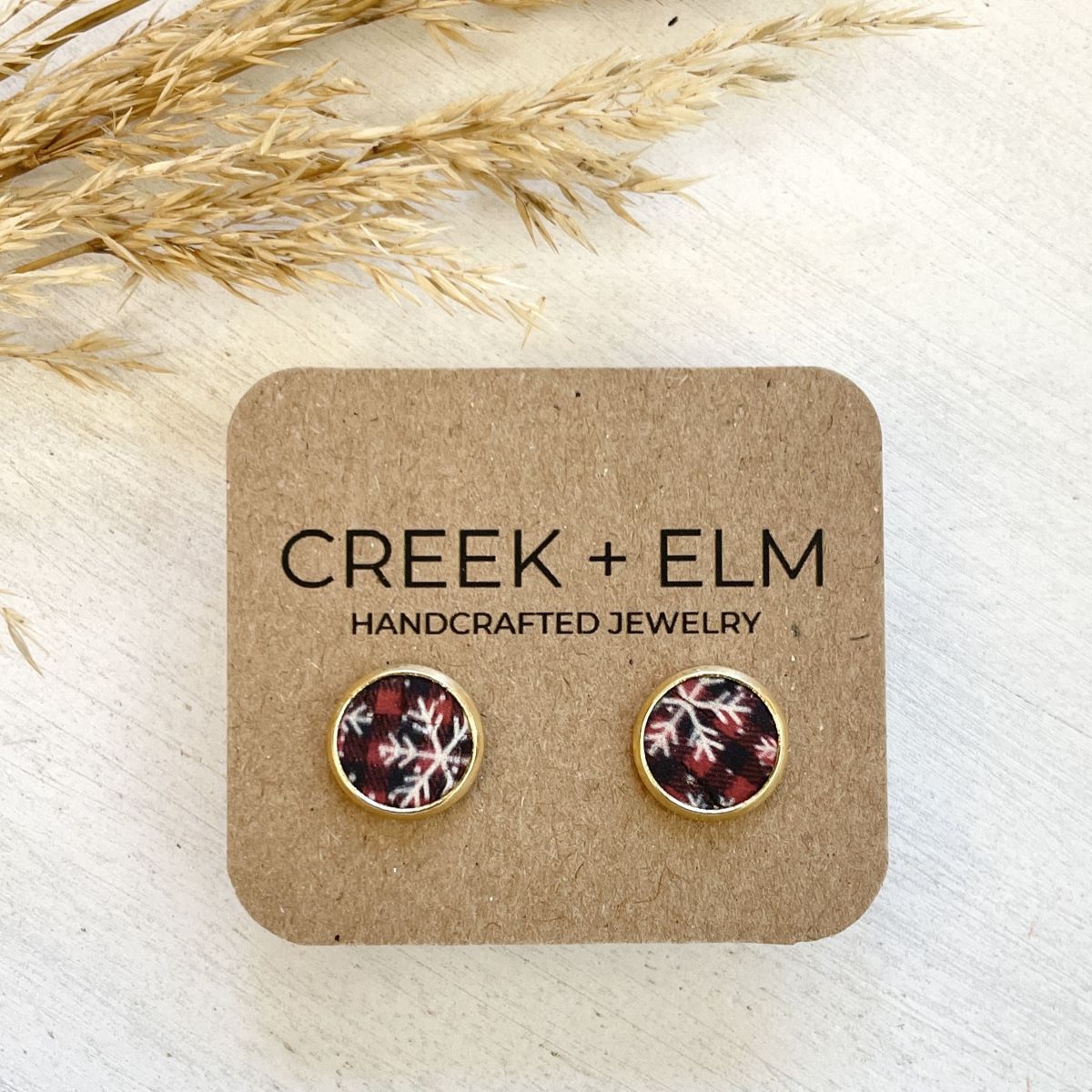Dottie Cork Stud Earrings- Snowflake