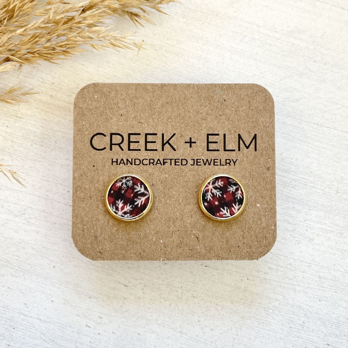 Dottie Cork Stud Earrings- Snowflake