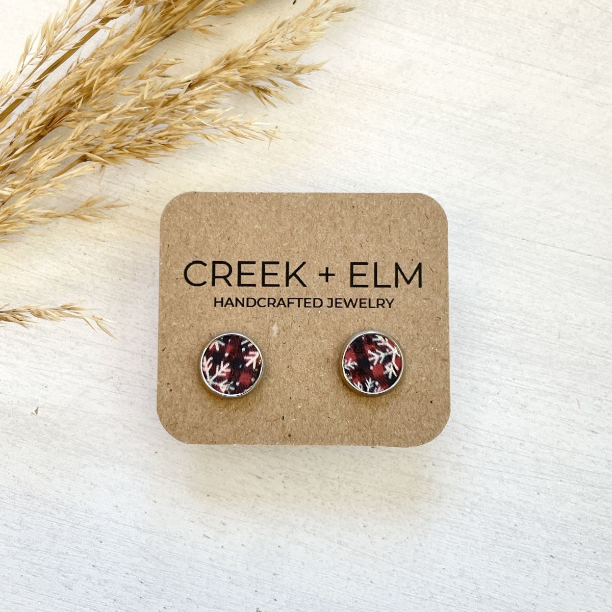 Dottie Cork Stud Earrings- Snowflake