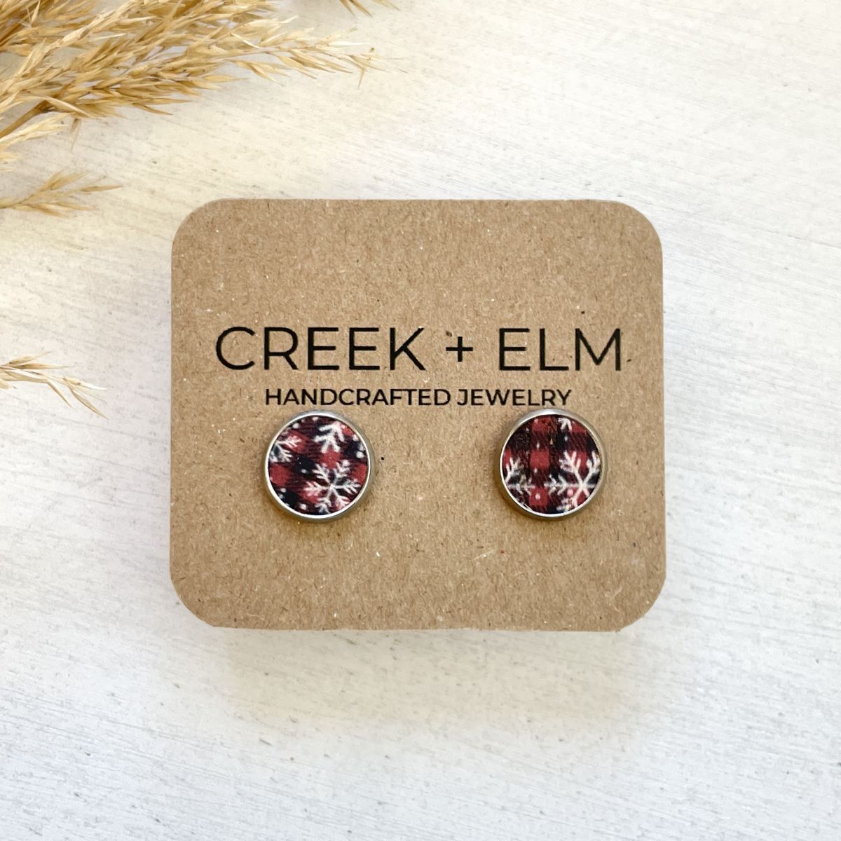Dottie Cork Stud Earrings- Snowflake