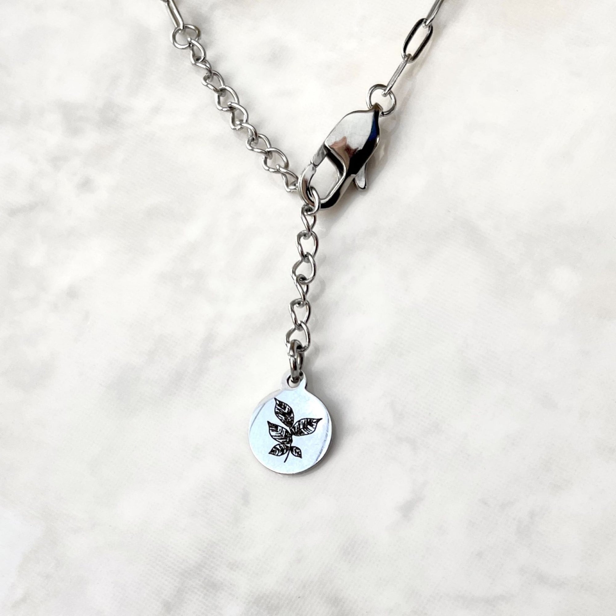 journey stainless steel silver necklace clasp and charm