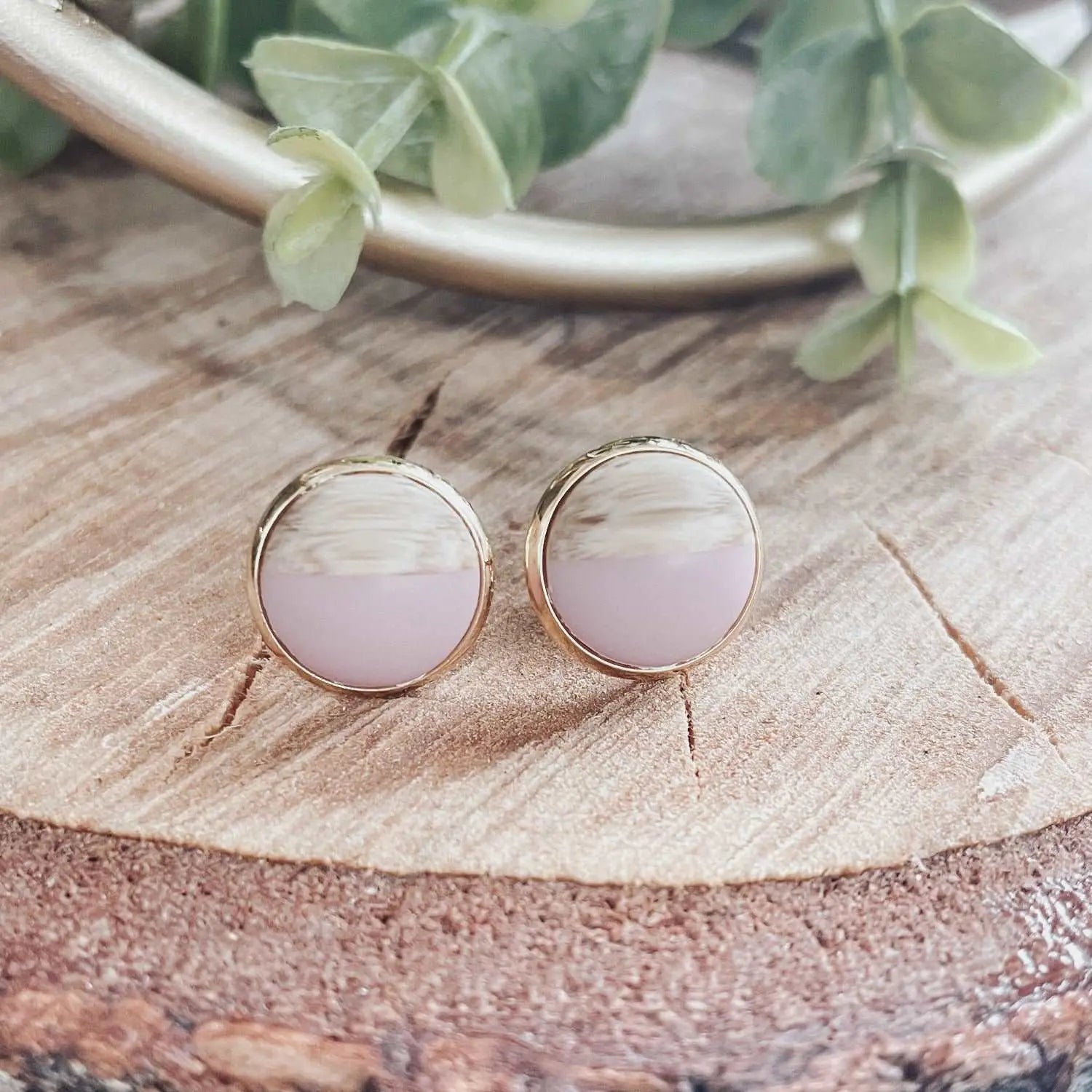 Taylor Stud Earrings-Blush Pink
