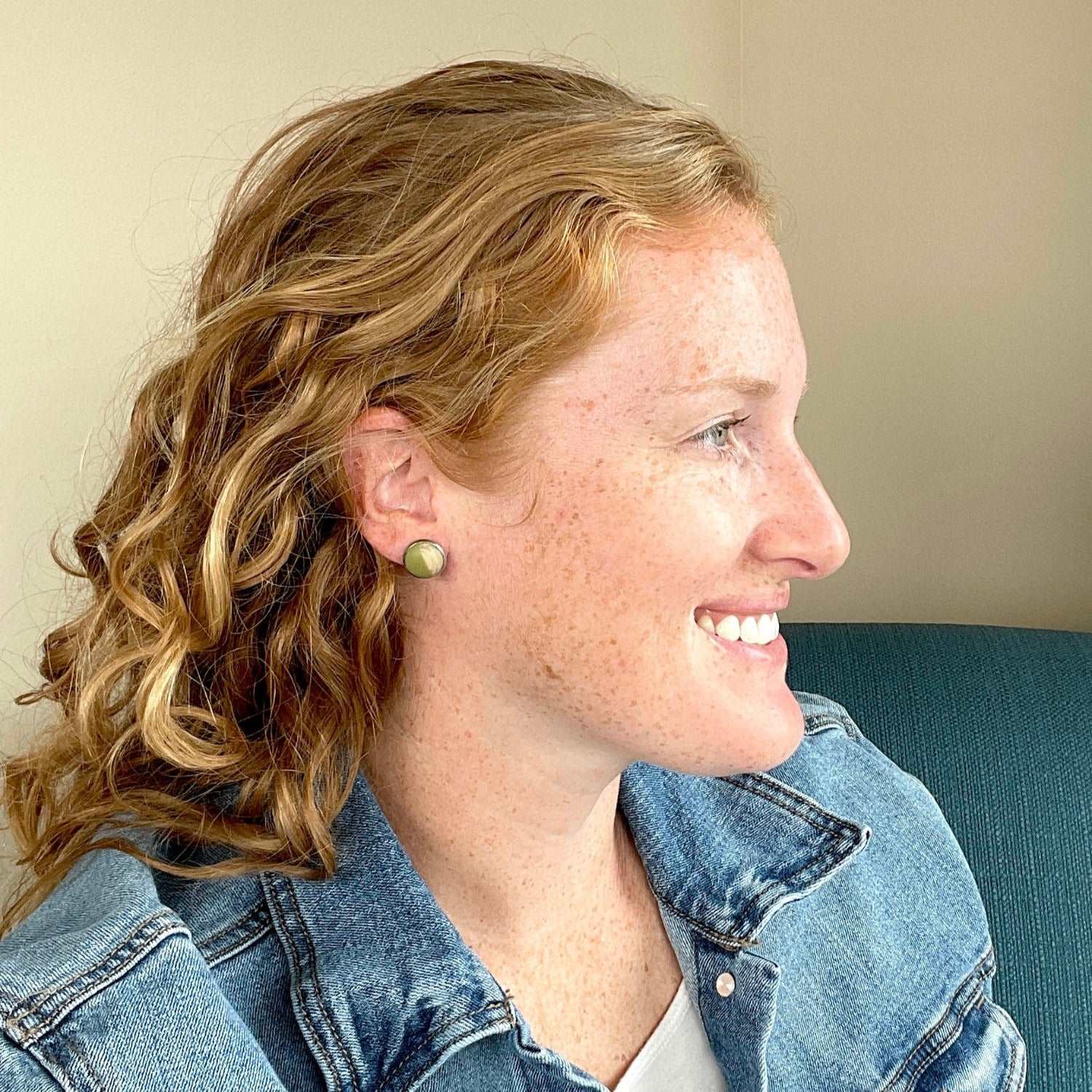 Taylor Stud Earrings-Sage Green