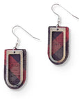 Lena Buffalo Plaid and Arch Accent Cork Earrings Creek + Elm