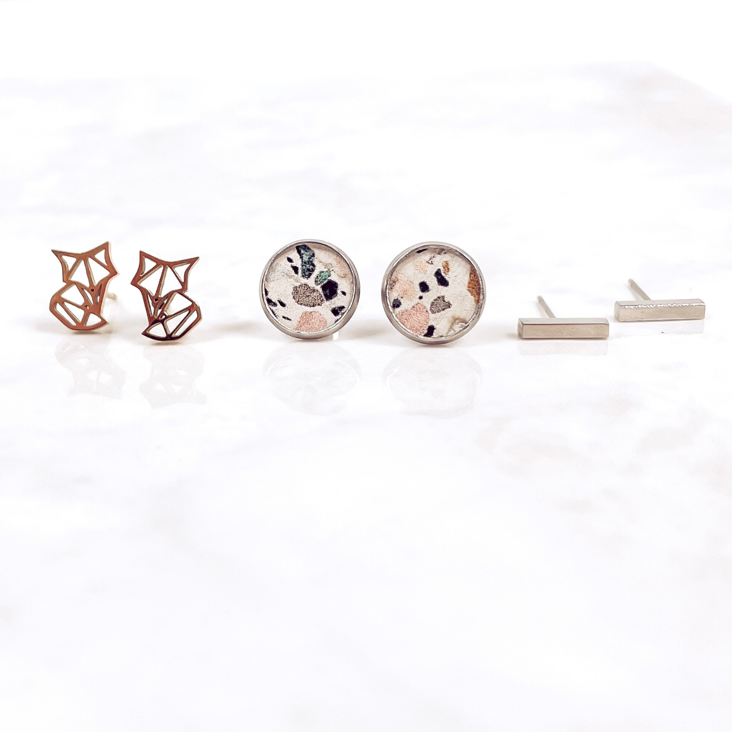 Mommy and Me Stud Set- Silver