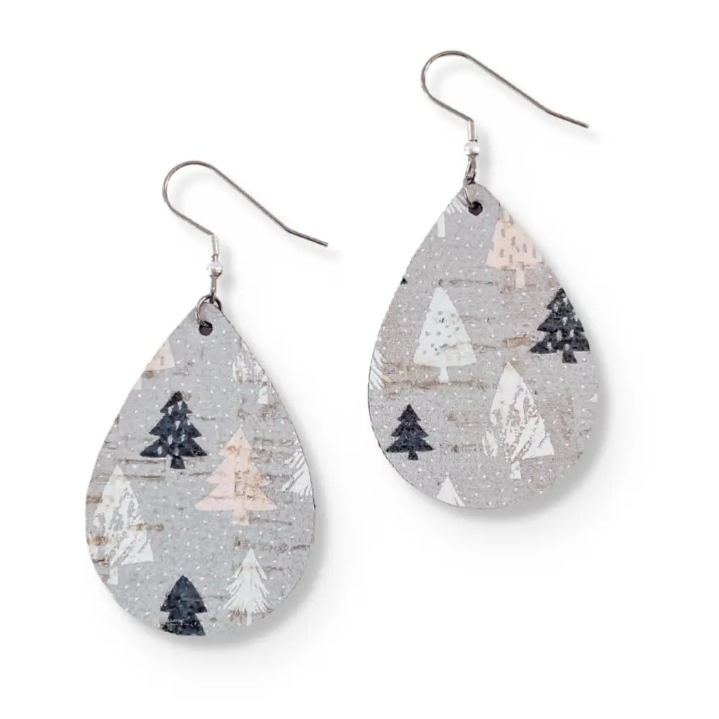 Teardrop Christmas Tree Cork Earrings Creek + Elm