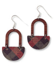 Stella Walnut Wood Arch and Buffalo Plaid Cork Earrings Creek + Elm