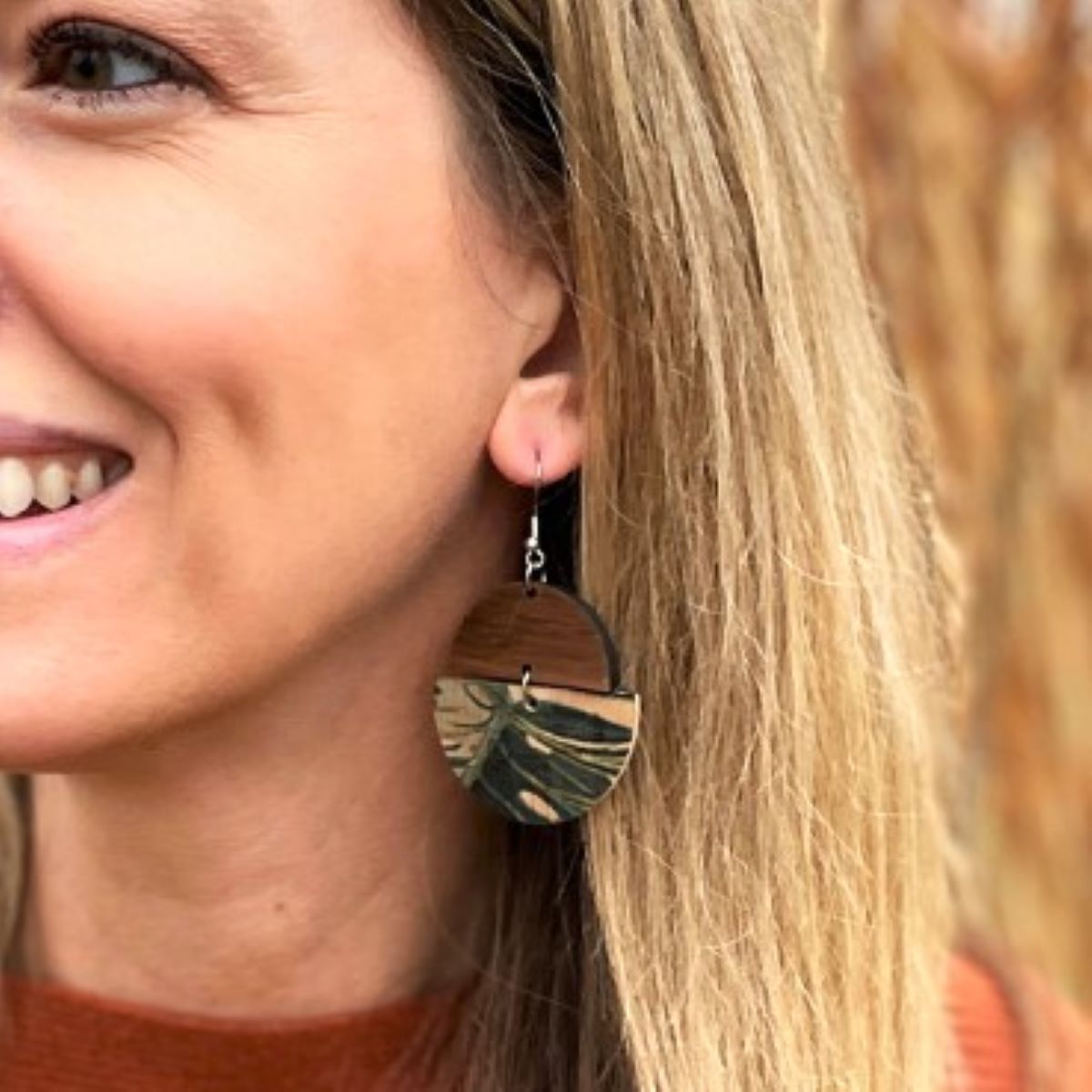 Everly Cork + Wood Earrings
