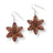 Snowflake Wood Dangle Earrings- Walnut Creek + Elm