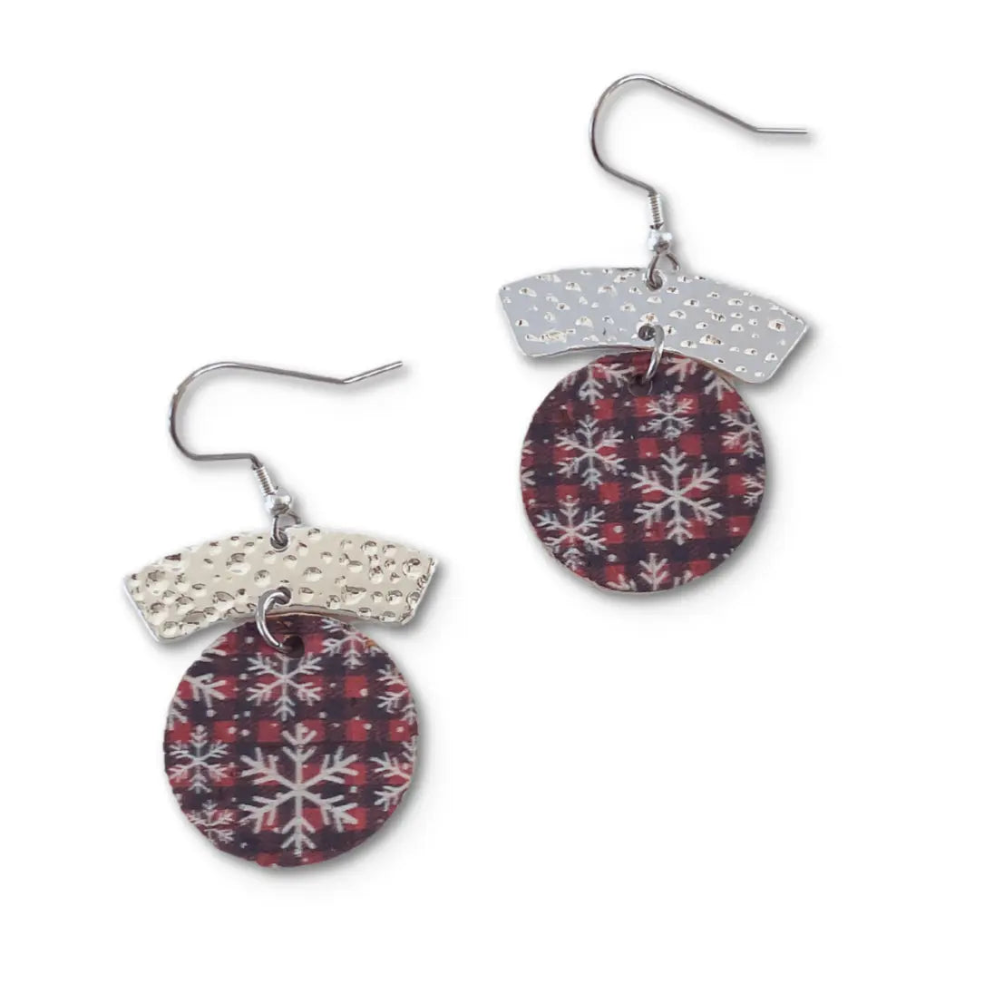 Esmé Snowflake Cork and Arch Accent Earrings Creek + Elm