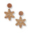 Snowflake and Walnut Wood Circle Earrings- White Oak Creek + Elm