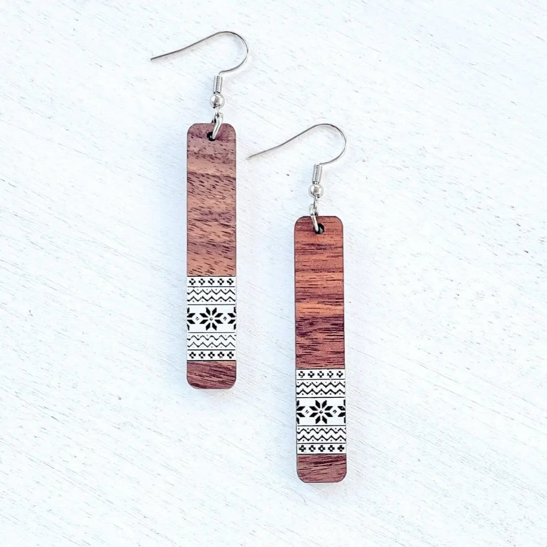 Noelle Holiday Wood Earrings Creek + Elm