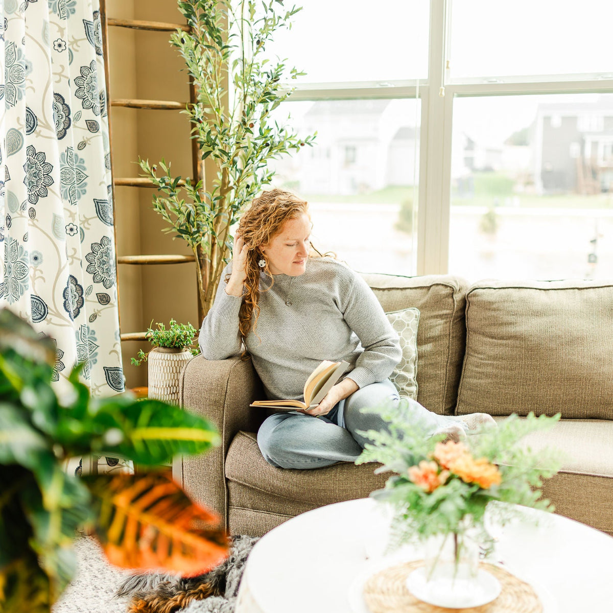Woman on a couch 