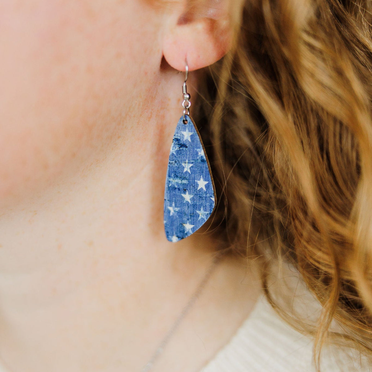 Close up shot of the Eliza denim stars