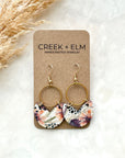 Amelia Cork and Gold Accent Dangly Earrings Creek + Elm