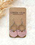 Amelia Cork and Gold Accent Dangly Earrings-Blush