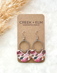 Amelia Cork and Gold Accent Dangly Earrings-Brushed Pastel