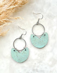 Amelia Cork and Gold Accent Dangly Earrings-Seafoam Green